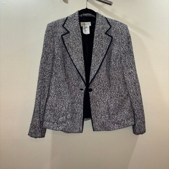 Vintage Louis Féraud Wool Blend Blazer- Tweed Luxury Designer Blazer- Size US 10 - Picture 7 of 15